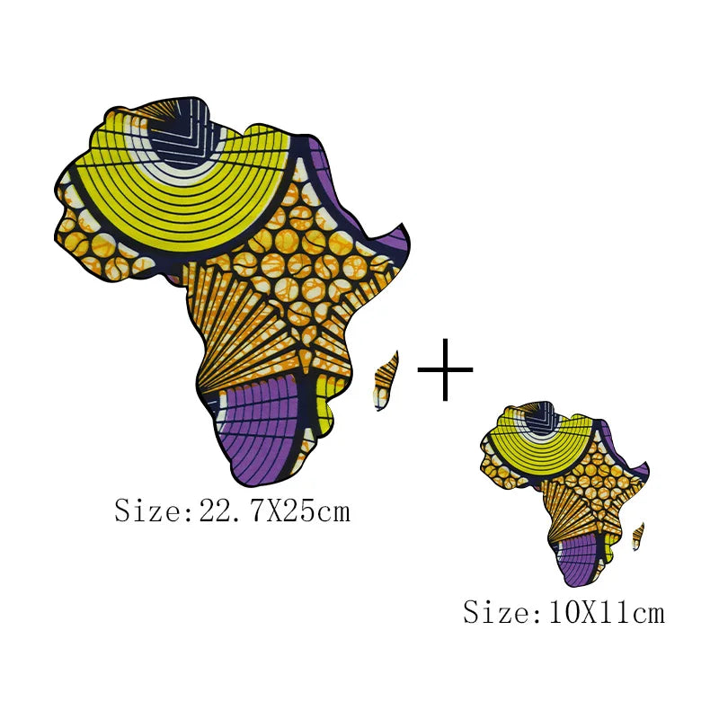 African Map Patches On Clothing