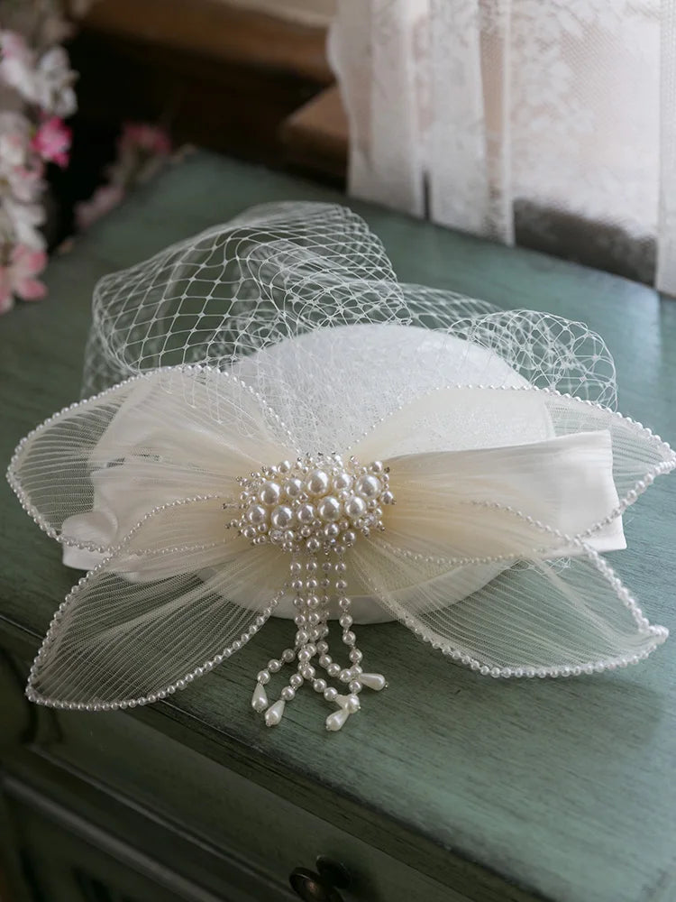 Vintage White Fascinator Hat