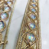 2.5/4.5 cm Width Colorful Sequins Gold thread Lace