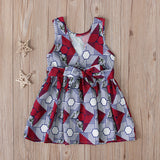 Children V-neck Sleeveless Polyester Printing Dress