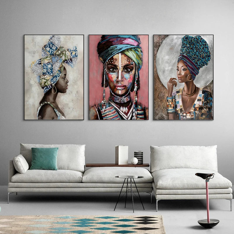 African Black Woman Canvas Posters