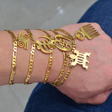 Anniyo African Symbol Gold Color  Bangles