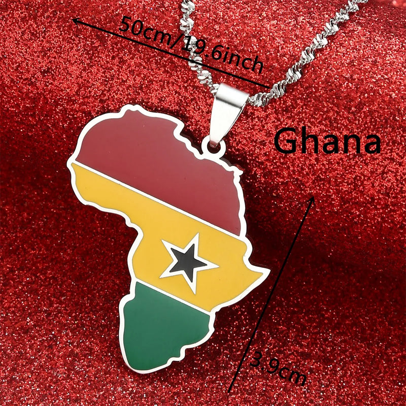 Africa Ghana Nigeria Congo Sudan Somalia Kenya Zambia Liberia Algeria Pendant Necklace