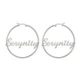 New Stainless Steel Personalized Customize Name Hoop Earrings Jewelry