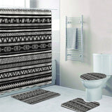 Ethnic Tribal Bohemian Geometric Bathroom Shower Curtain Set