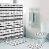 Ethnic Tribal Bohemian Geometric Bathroom Shower Curtain Set