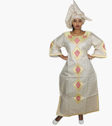 New African Bazin Embroidery Design Dress