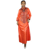 Women dashiki soft embroidery long dress