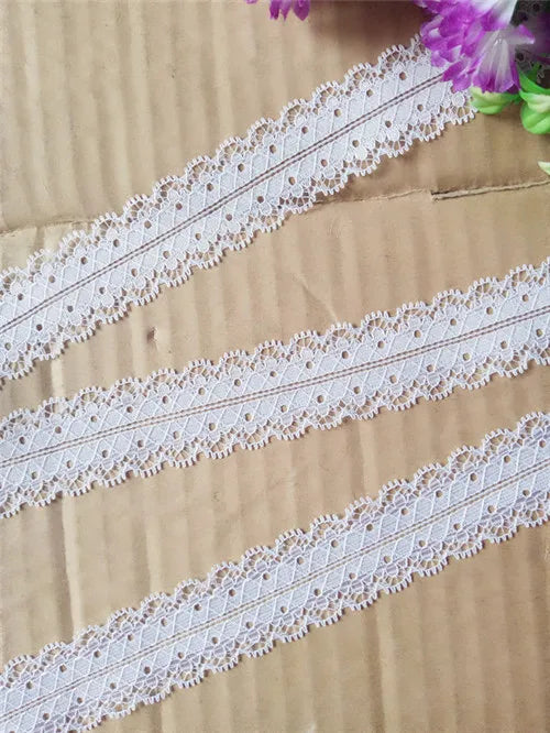 New Embroidered Net White Black Lace