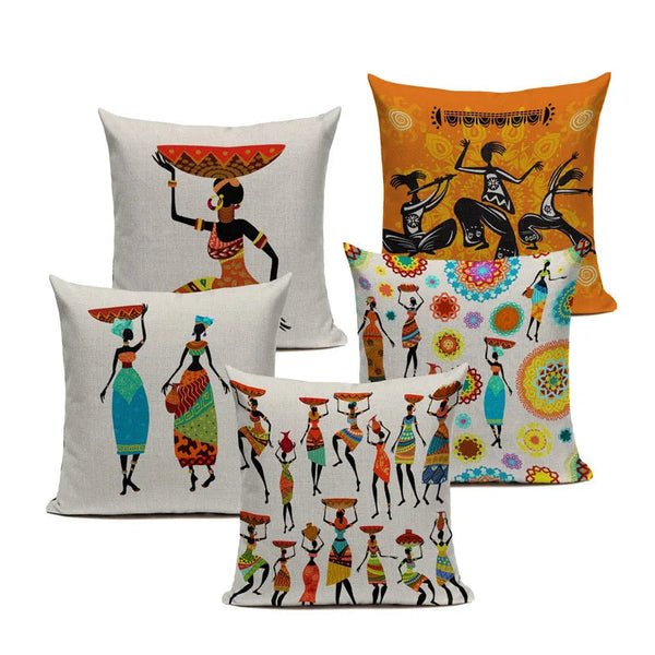 New Lady Africa Geometric Pillow Covers