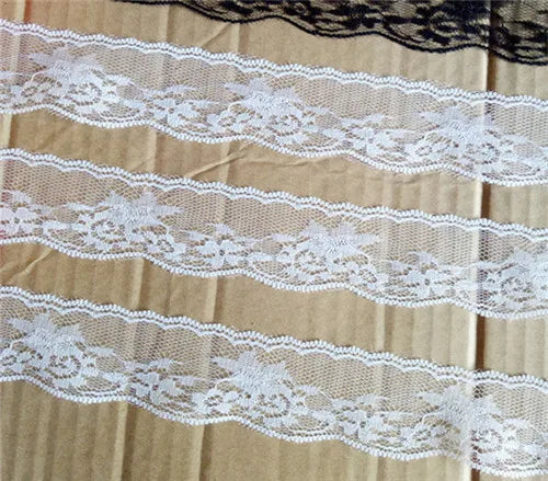 New Embroidered Net White Black Lace