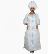 New African Bazin Embroidery Design Dress