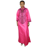 Women dashiki soft embroidery long dress