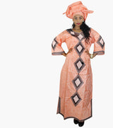 New African Bazin Embroidery Design Dress