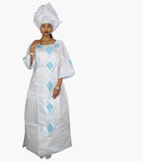 New African Bazin Embroidery Design Dress