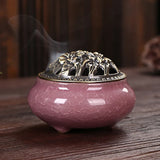 Ice Crack Ceramic Disc Incense Burner