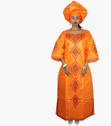 New African Bazin Embroidery Design Dress