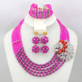 New Fashion Fushia Pink Women Stylish Crystal Jewelry Accessories