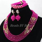 New Fashion Fushia Pink Women Stylish Crystal Jewelry Accessories