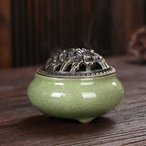 Ice Crack Ceramic Disc Incense Burner