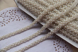 New Pearl Beaded Trim Mesh Lace