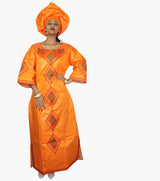 New African Bazin Embroidery Design Dress