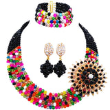 New Crystal Beaded Nigerian Wedding African Beads Jewelry Set