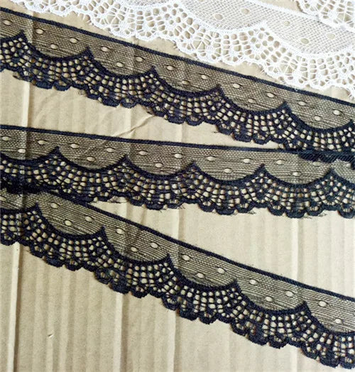 New Embroidered Net White Black Lace