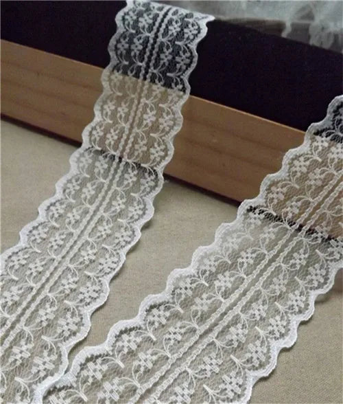 New Embroidered Net White Black Lace