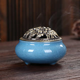 Ice Crack Ceramic Disc Incense Burner