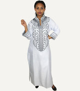 Women dashiki soft embroidery long dress