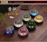 Ice Crack Ceramic Disc Incense Burner