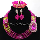 New Fashion Fushia Pink Women Stylish Crystal Jewelry Accessories