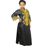 Women dashiki soft embroidery long dress