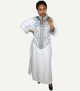 Women dashiki soft embroidery long dress