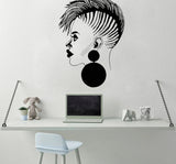 New Fashion African Girl Removable Vinyl Wall Stickers