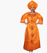 New African Bazin Embroidery Design Dress