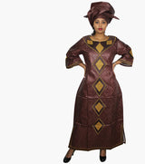 New African Bazin Embroidery Design Dress