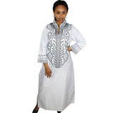 Women dashiki soft embroidery long dress