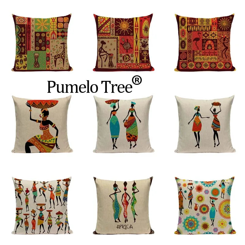 New Lady Africa Geometric Pillow Covers