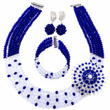 New Crystal Beaded Nigerian Wedding African Beads Jewelry Set