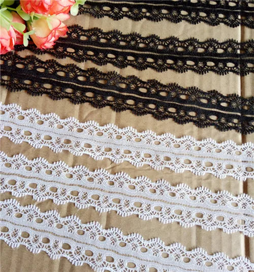 New Embroidered Net White Black Lace