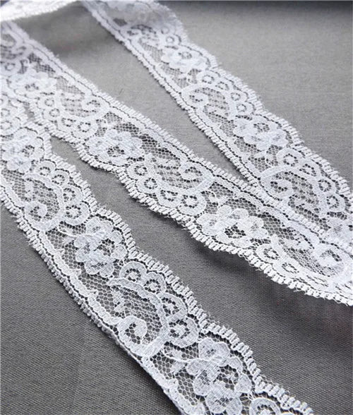 New Embroidered Net White Black Lace