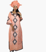 New African Bazin Embroidery Design Dress