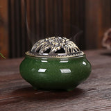 Ice Crack Ceramic Disc Incense Burner