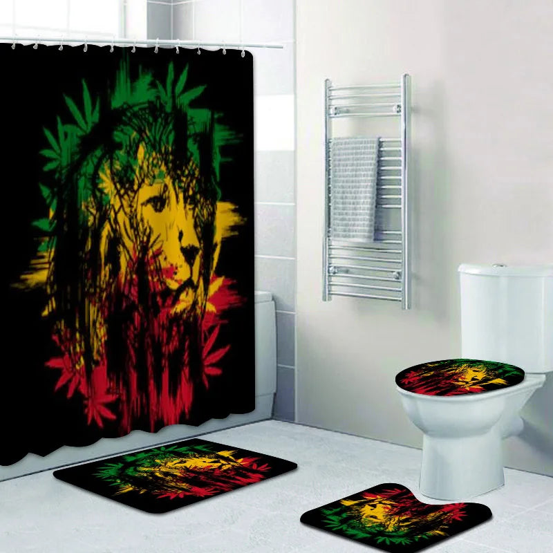 Jamaica Rasta Reggae Lion Bathroom Decor