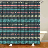 Ethnic Tribal Bohemian Geometric Bathroom Shower Curtain Set