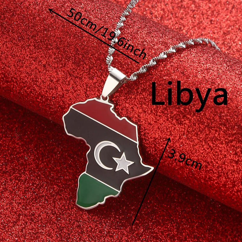 Africa Ghana Nigeria Congo Sudan Somalia Kenya Zambia Liberia Algeria Pendant Necklace