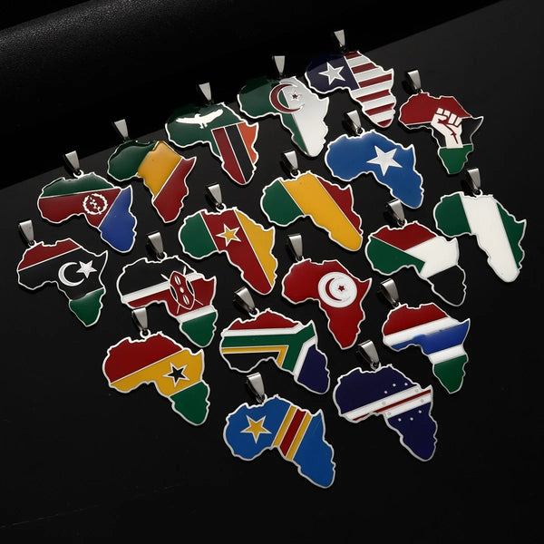 Africa Ghana Nigeria Congo Sudan Somalia Kenya Zambia Liberia Algeria Pendant Necklace