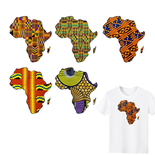 African Map Patches On Clothing